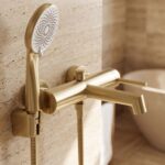 Badkarsblandare Foss Borstad Guld - Bild 3