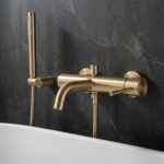 Badkarsblandare Lungo Diamond Borstad guld - Bild 7