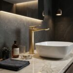 Tvättställsblandare PREMIUM Prime borstad guld hög - Bild 6