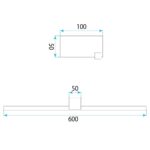 Badrum vägg LED-lampa SWE041-1W 60cm Krom - Bild 6