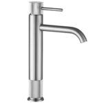 Tvättställsblandare Lungo Stripe Borstad Nickel Hög