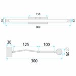 Badrum vägg LED-lampa SWE018-1W 80cm Krom - Bild 8