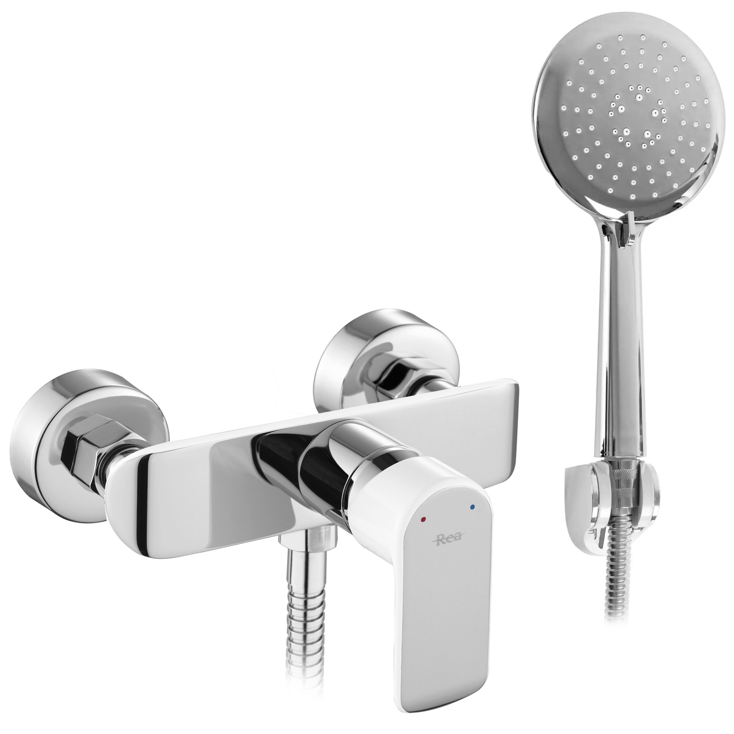19b1459d35d41d2b2b98b140ec8b5d91.jpg Duschblandare med handdusch BLOOM vit krom - Bild 1