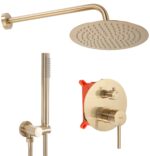 Inbyggt duschset Lungo Borstad Guld + BOX