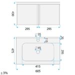 Badrumsmöbelset med tvättställ Gama T25023 HHL 60CM - Bild 9