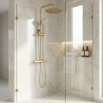 Duschset utan pip med termostat Lungo Gold Brush - Bild 3