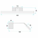 Badrum vägg LED-lampa SWE004-1W 43cm GOLD - Bild 9