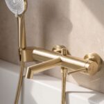 Badkarsblandare Foss Borstad Guld - Bild 5