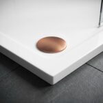 Akrylatbalja för dusch Belmond vit 90x90 Borstad koppar - Bild 3