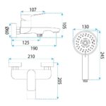 Badkarsblandare PREMIUM REA Vision Krom - Bild 11