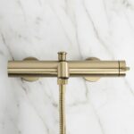 Badkarsblandare Foss Borstad Guld - Bild 7