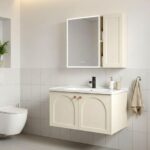 Badrumsmöbelset med tvättställ Denver 80 cm Beige - Bild 3
