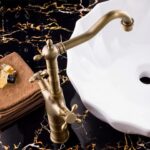 Köks- och tvättställsblandare Rustico Antikguld - Bild 2