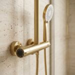 Duschset med termostat Drop Borstad guld - Bild 3