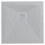 Stone Tray duschkar i mineralkomposit Ljusgrå 90 x 90 x 2,5 cm