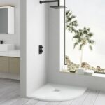 Stone Tray halvrunt duschkar 80 × 80 cm – vit - Bild 5