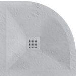 Stone Tray halvrunt duschkar 80 × 80 cm – ljusgrå