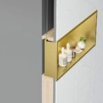 BADRUMSNISCH MED LED-HYLLA 30x60 BORSTAD GULD - Bild 6