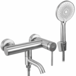 Badkarsblandare Clif Borstad nickel Inox