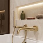 Badkarsblandare Lungo Diamond Borstad guld - Bild 8
