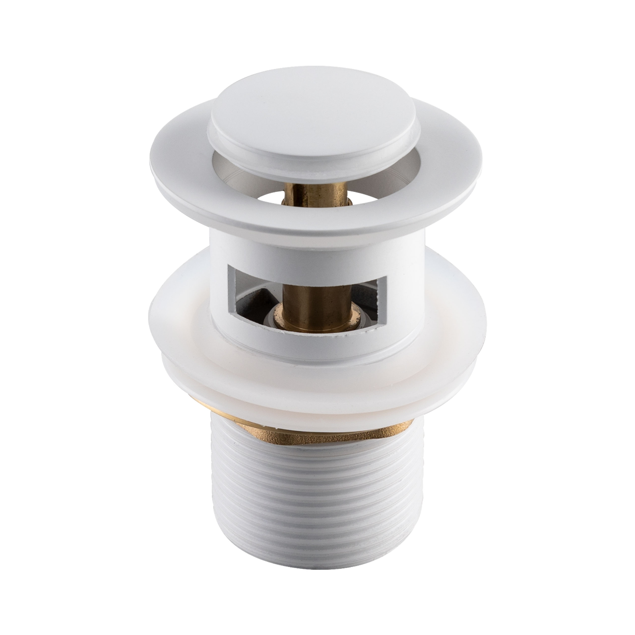 651ddafae7b4ebe60106ff2237e6d0b0.jpg Klick-klack bottenventil modell B – vit, med bräddavlopp - Bild 1