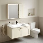 Badrumsmöbelset med tvättställ Denver 80 cm Beige - Bild 4