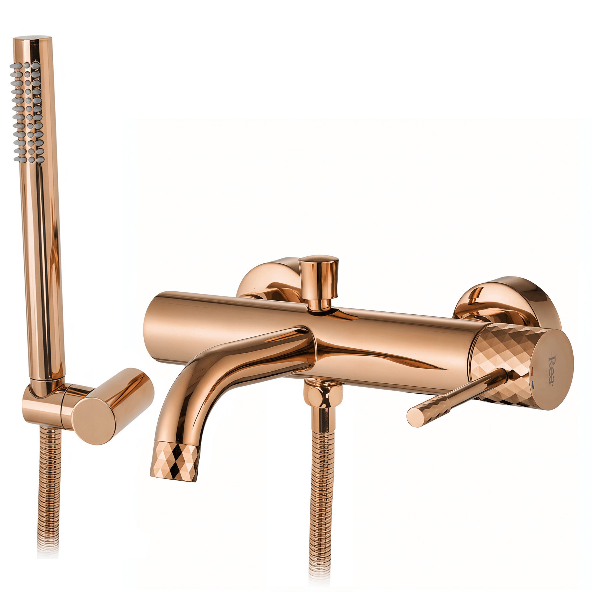 6d25a0b9c93eb28549aac73dc9c0fffd.jpg Badkarsblandare Lungo Diamond Kopparfärgad - Bild 1