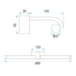 Badrum vägg LED-lampa APP1884-1W 60cm GOLD - Bild 8