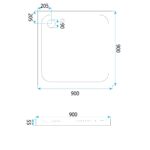 Akrylatbalja för dusch Belmond vit 90x90 Krom - Bild 5