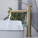 Hög handfatsblandare Foss borstad guld - Bild 2