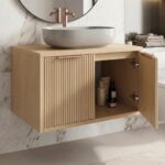 Badrumsskåp under handfat Core 80cm Beige - Bild 5