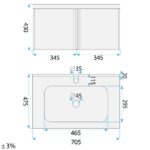 Badrumsmöbelset med tvättställ Gama T25023 BXM 70CM - Bild 13