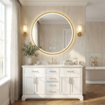 LED-spegel MMJ 80 cm – borstad guld - Bild 3