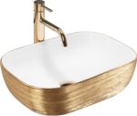 Ovanpåliggande tvättställ Belinda Vit GOLD BRUSH