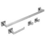 Badrumstillbehör set Rio Borstad nickel 4 delar - Bild 6