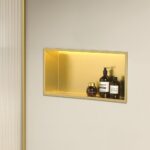 BADRUMSNISCH MED LED-HYLLA 30x60 BORSTAD GULD - Bild 2