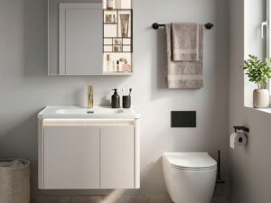 Badrumsmöbelset med tvättställ DE07-60 Beige 60CM