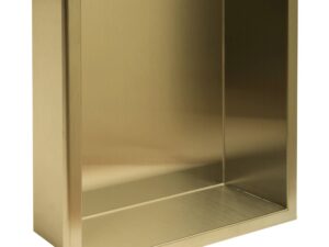 INBYGGD BADEHYLLA 30x30 borstad guld