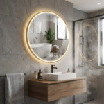 LED-spegel MMJ 60 cm – borstad guld - Bild 5