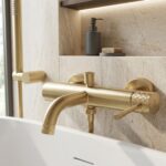 Badkarsblandare Lungo Diamond Borstad guld - Bild 4