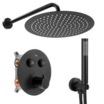 Inbyggt duschset med termostat LUNGO Svart + BOX