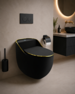 Toalettstol Stående SILIA RIM Black/Gold Line - Bild 3