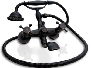 Badkarsblandare Retro Svart Patinerad
