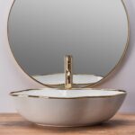 Ovanpåliggande tvättställ Pearl Guld kant - Bild 24