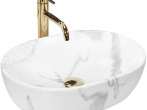Ovanpåliggande tvättställ Amelia Marmo Blank