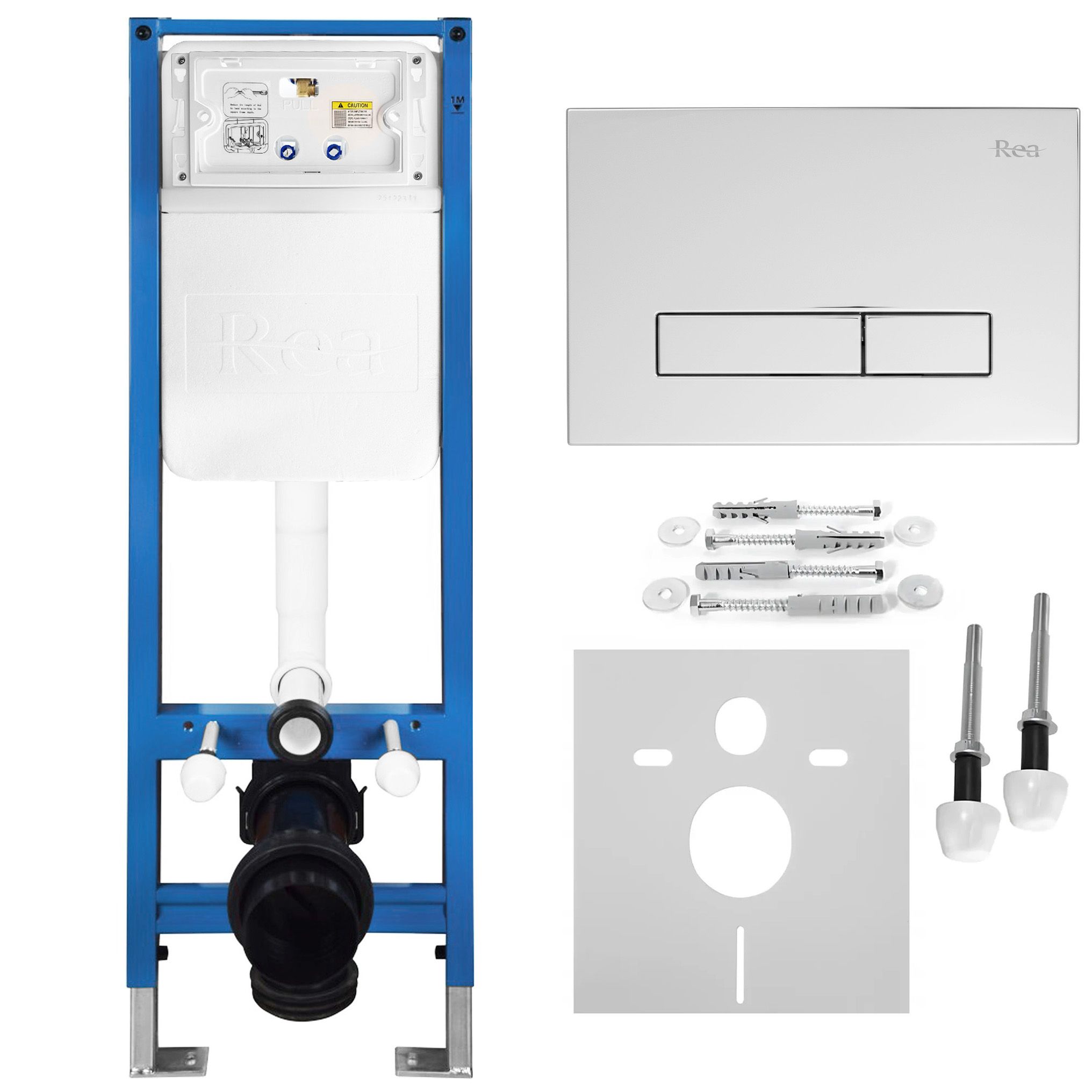 a5bac2dd329d62a93f0684e8f0f493ef.jpg Inbyggnadsram Set för WC Slim 024N med HD Krom Spolknapp - Bild 1