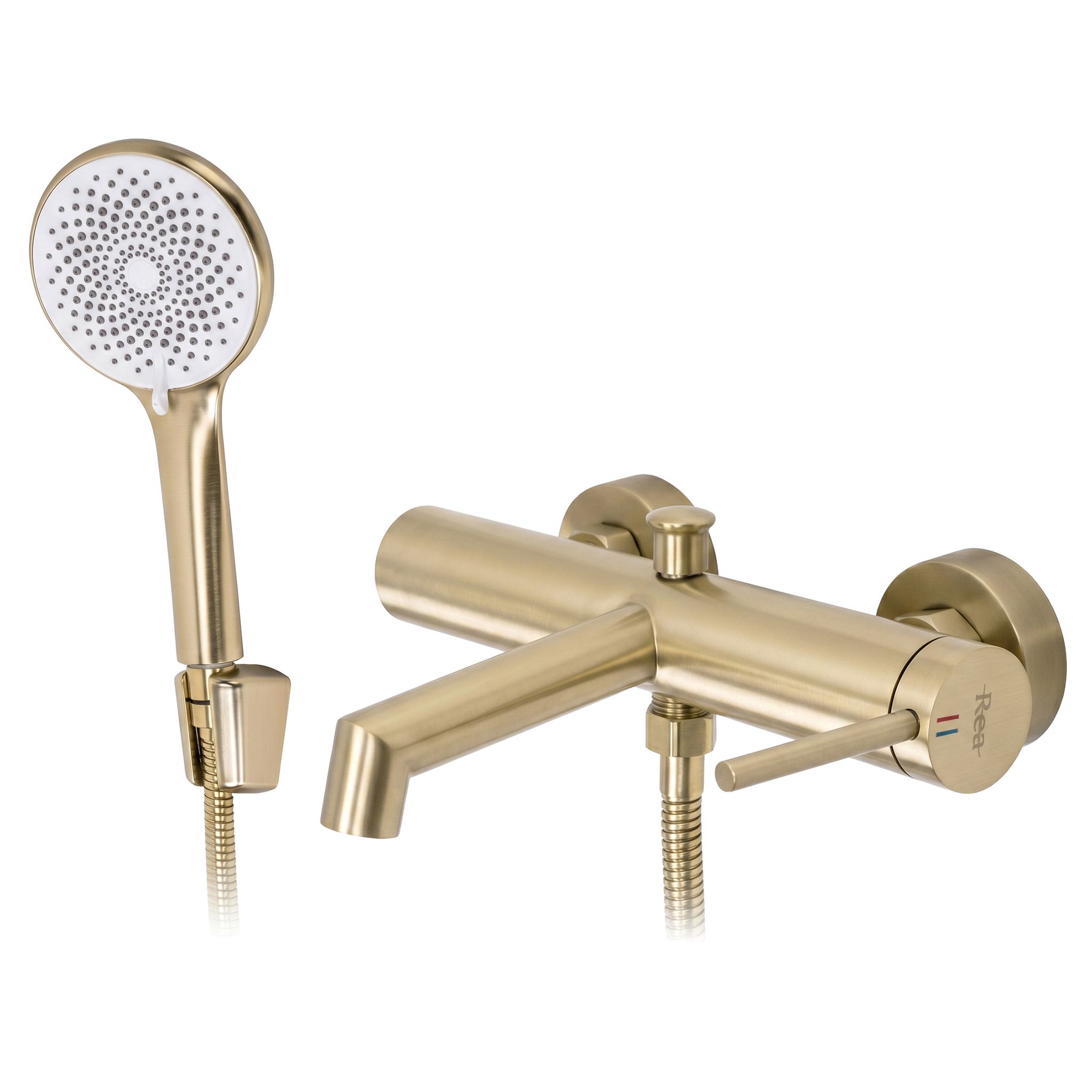 a5c4aea1d333847d61486dc3729edf6e.jpg Badkarsblandare Foss Borstad Guld - Bild 1