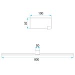 Badrum vägg LED-lampa SWE048-1W 80cm GOLD BRUSH - Bild 7