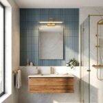 Badrum vägg LED-lampa SWE022-1W 42cm Borstad guld - Bild 8