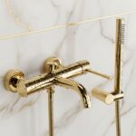 Badkarsblandare Lungo Diamond guld - Bild 3